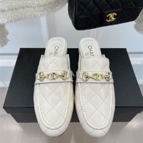 High Quality Luxury Chanel Rhombic Horsebit Loafer Slippers – Style 05414 product detail