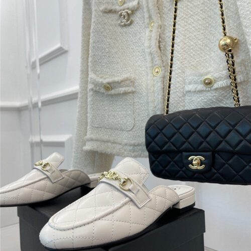 High Quality Luxury Chanel Rhombic Horsebit Loafer Slippers – Style 05414 product detail