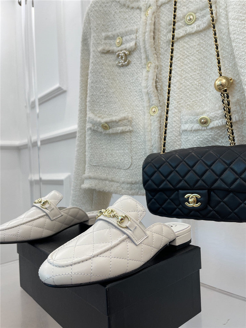 High Quality Luxury Chanel Rhombic Horsebit Loafer Slippers – Style 05414 product detail