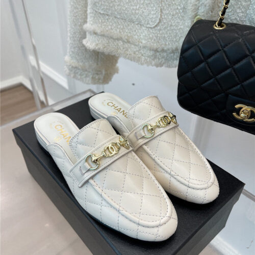High Quality Luxury Chanel Rhombic Horsebit Loafer Slippers – Style 05414