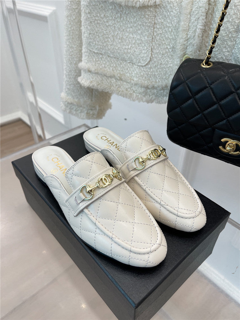 High Quality Luxury Chanel Rhombic Horsebit Loafer Slippers – Style 05414