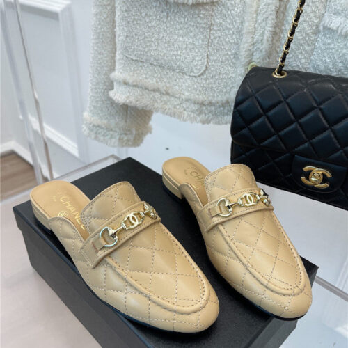 High Quality Luxury Chanel Rhombic Horsebit Loafer Slippers – Style 08806