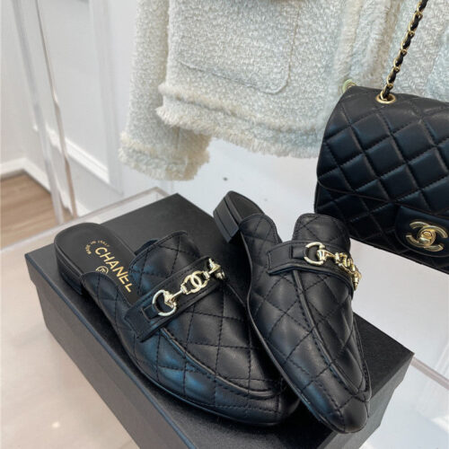 High Quality Luxury Chanel Rhombic Horsebit Loafer Slippers alternate view