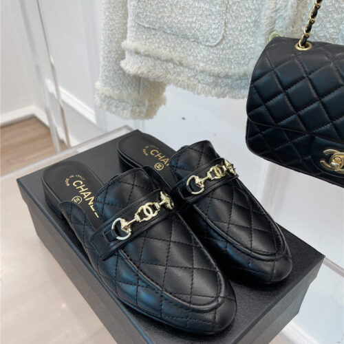 High Quality Luxury Chanel Rhombic Horsebit Loafer Slippers