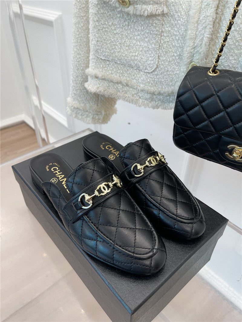 High Quality Luxury Chanel Rhombic Horsebit Loafer Slippers