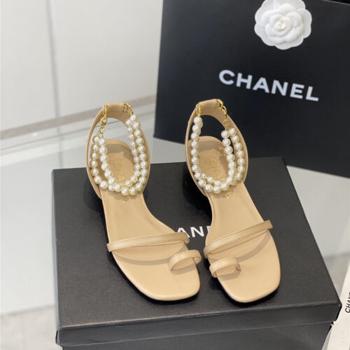 High Quality Luxury Chanel Pearl Sandals – Style 02822