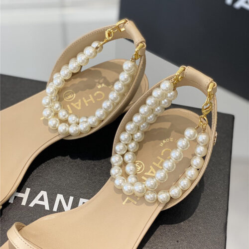 High Quality Luxury Chanel Pearl Sandals – Style 02822 product detail