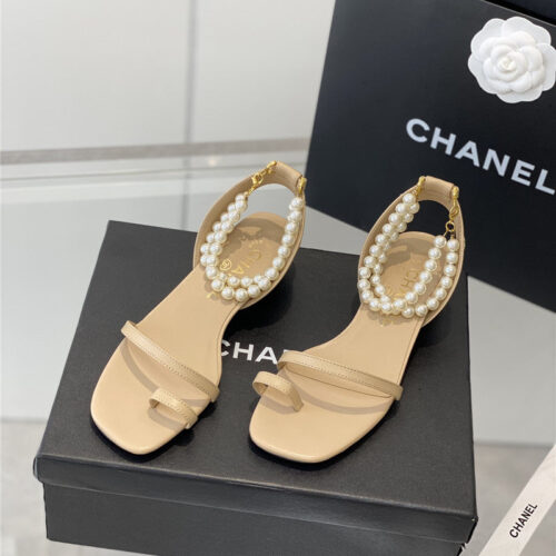 High Quality Luxury Chanel Pearl Sandals – Style 02822 product detail