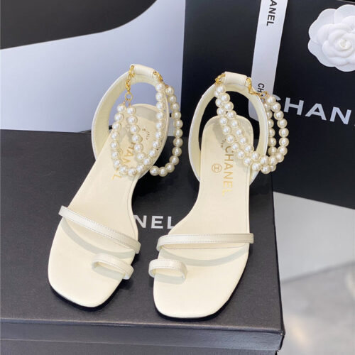 High Quality Luxury Chanel Pearl Sandals – Style 59878 alternate view