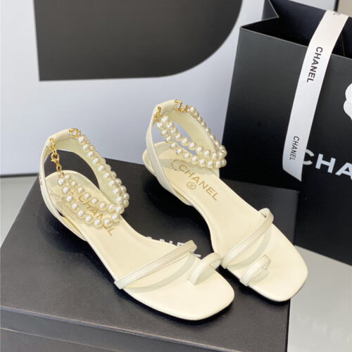 High Quality Luxury Chanel Pearl Sandals – Style 59878