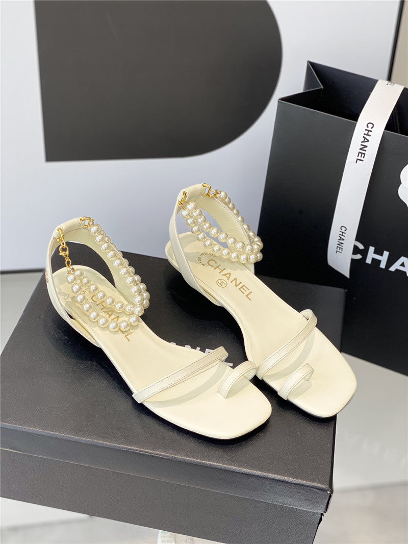 High Quality Luxury Chanel Pearl Sandals – Style 59878
