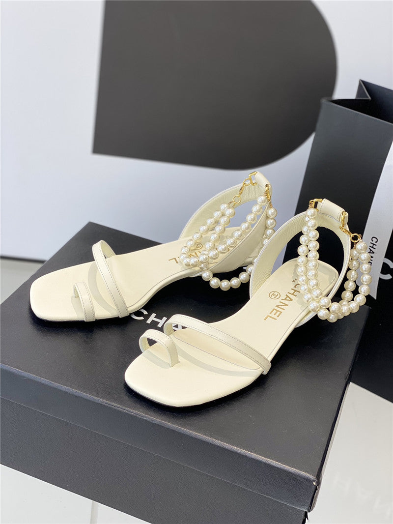 High Quality Luxury Chanel Pearl Sandals – Style 59878 product detail