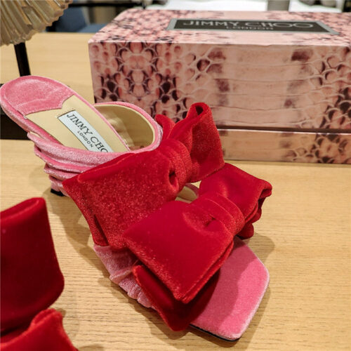 High Quality Luxury Jimmy Choo Bow Crinkle Sandals – Style 39895 product detail