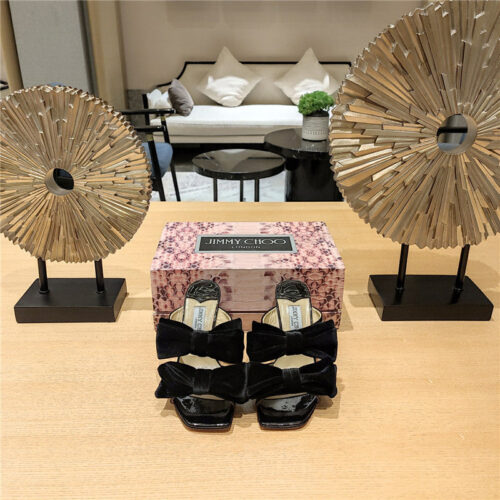 High Quality Luxury Jimmy Choo Bow Crinkle Sandals – Style 44983 alternate view