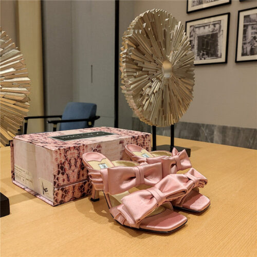 High Quality Luxury Jimmy Choo Bow Crinkle Sandals