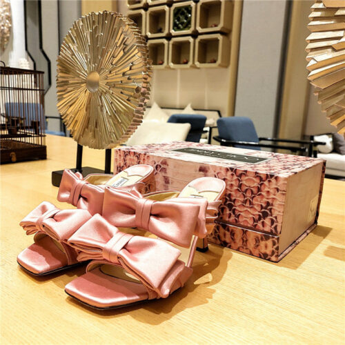 High Quality Luxury Jimmy Choo Bow Crinkle Sandals product detail
