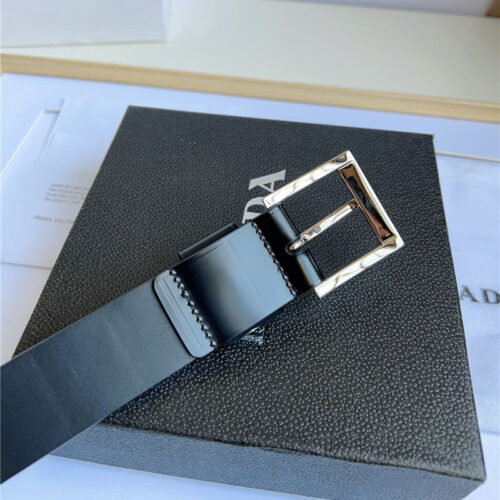 High Quality Luxury Prada Enamelled Metal Triangle Logo Belt – Style 44678 product detail
