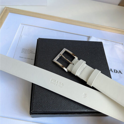 High Quality Luxury Prada Enamelled Metal Triangle Logo Belt – Style 03430 product detail