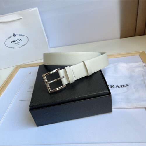 High Quality Luxury Prada Enamelled Metal Triangle Logo Belt – Style 03430 product detail
