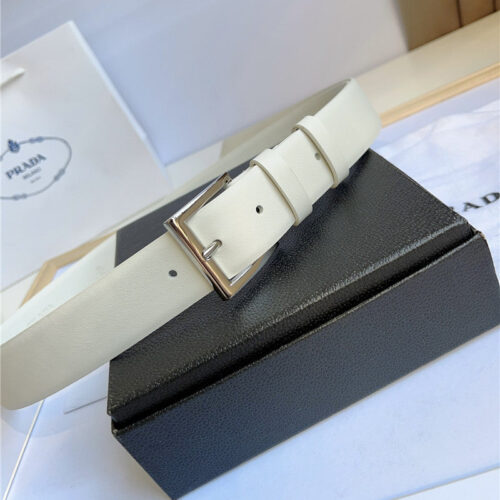 High Quality Luxury Prada Enamelled Metal Triangle Logo Belt – Style 03430 product detail