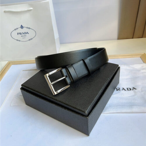 High Quality Luxury Prada Enamelled Metal Triangle Logo Belt – Style 44662 product detail