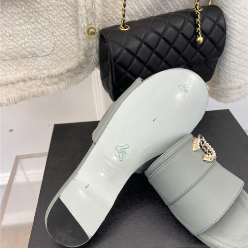 High Quality Luxury Chanel Cc Pearl Rhinestone Buckle Slippers – Style 41254 product detail