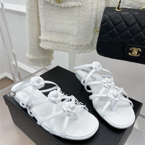 High Quality Luxury Chanel Camellia Sandals – Style 02918