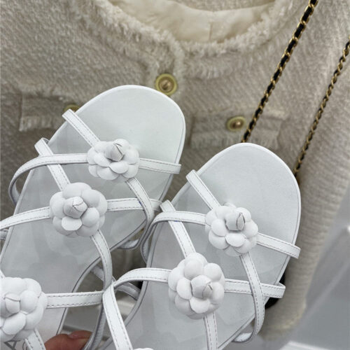 High Quality Luxury Chanel Camellia Sandals – Style 02918 product detail
