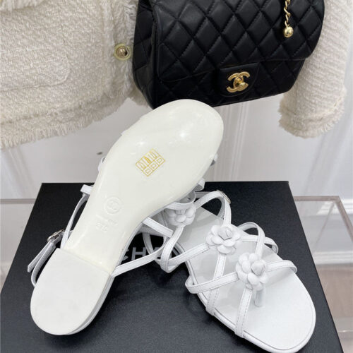 High Quality Luxury Chanel Camellia Sandals – Style 02918 product detail