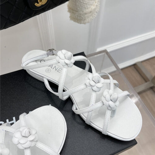 High Quality Luxury Chanel Camellia Sandals – Style 02918 product detail
