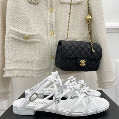High Quality Luxury Chanel Camellia Sandals – Style 02918 product detail