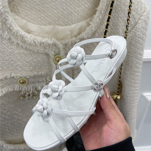 High Quality Luxury Chanel Camellia Sandals – Style 02918 product detail