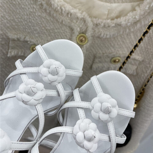 High Quality Luxury Chanel Camellia High Heel Sandals – Style 11398 product detail