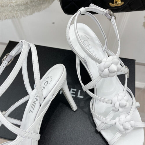 High Quality Luxury Chanel Camellia High Heel Sandals – Style 11398 product detail