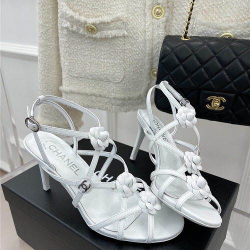 High Quality Luxury Chanel Camellia High Heel Sandals – Style 11398