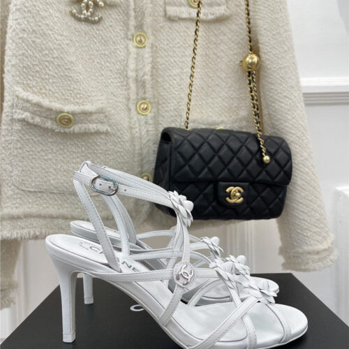 High Quality Luxury Chanel Camellia High Heel Sandals – Style 11398 product detail