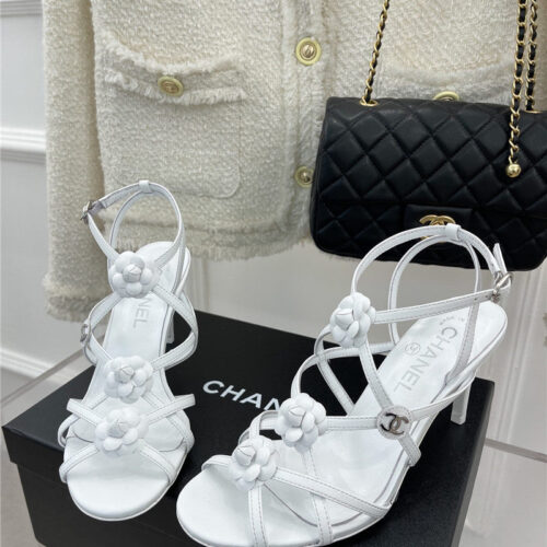 High Quality Luxury Chanel Camellia High Heel Sandals – Style 11398 product detail