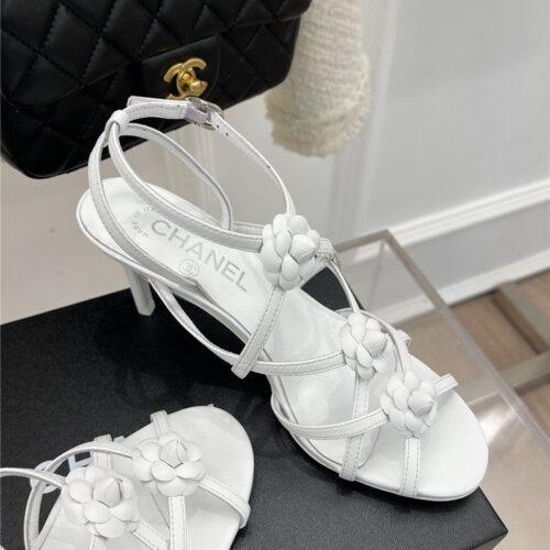 High Quality Luxury Chanel Camellia High Heel Sandals – Style 11398 product detail