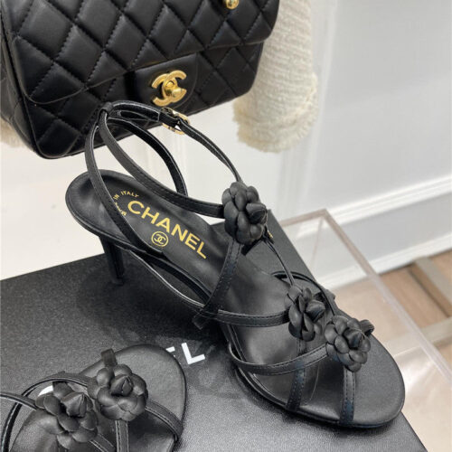 High Quality Luxury Chanel Camellia High Heel Sandals product detail
