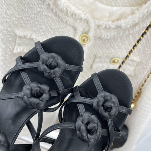 High Quality Luxury Chanel Camellia High Heel Sandals product detail