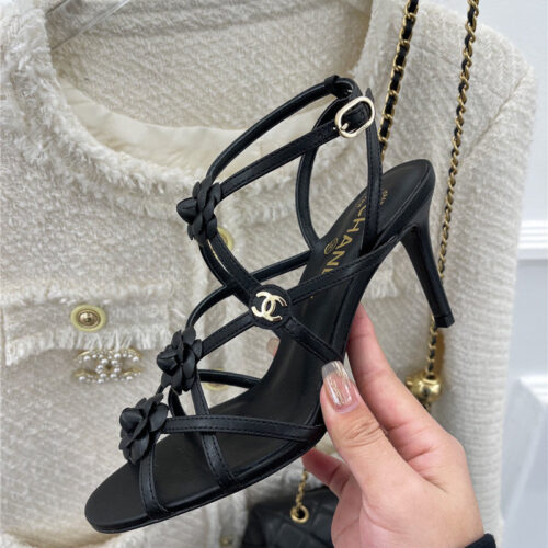 High Quality Luxury Chanel Camellia High Heel Sandals product detail