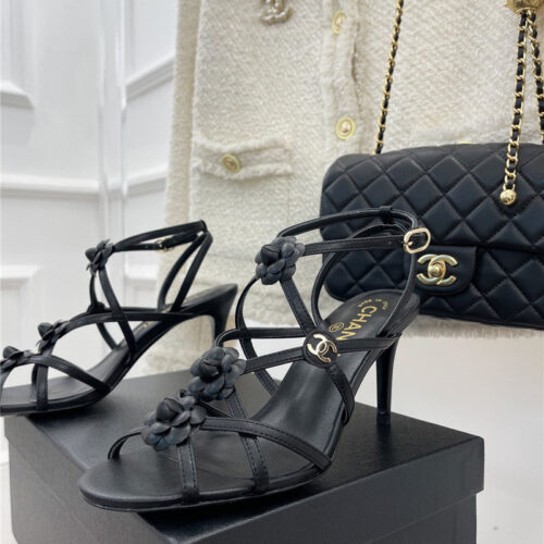 High Quality Luxury Chanel Camellia High Heel Sandals alternate view