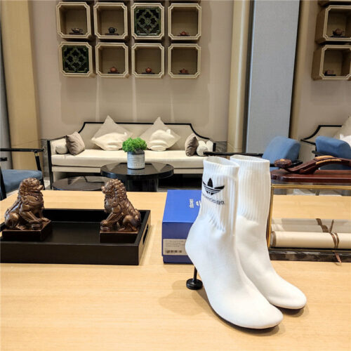High Quality Luxury Balenciaga White Stretch Ankle Booties – Sizes 35–41 product image