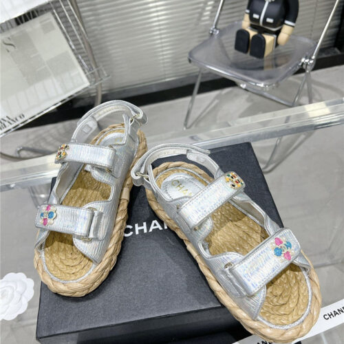 High Quality Luxury Chanel Classic Beach Velcro Sandals – Style 79462