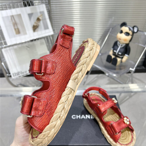High Quality Luxury Chanel Classic Beach Velcro Sandals alternate view