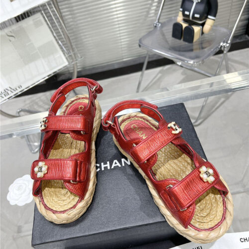 High Quality Luxury Chanel Classic Beach Velcro Sandals