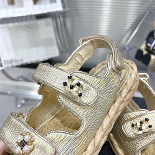 High Quality Luxury Chanel Classic Beach Velcro Sandals – Style 82854 product detail