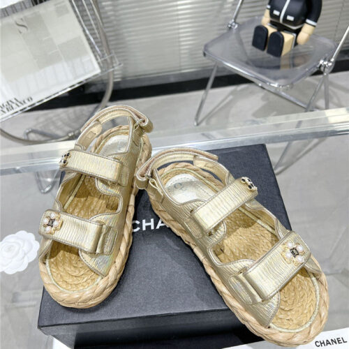 High Quality Luxury Chanel Classic Beach Velcro Sandals – Style 82854