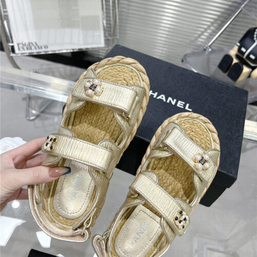 High Quality Luxury Chanel Classic Beach Velcro Sandals – Style 82854 product detail