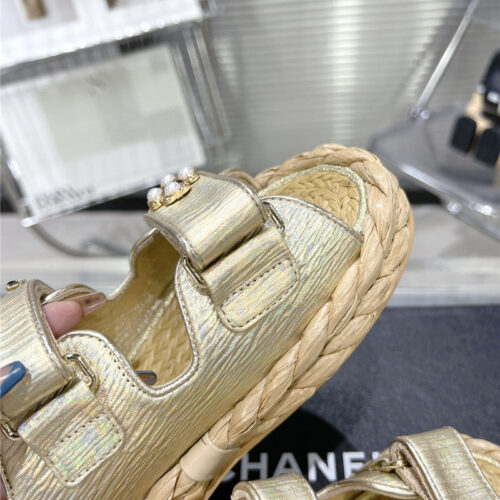 High Quality Luxury Chanel Classic Beach Velcro Sandals – Style 82854 product detail